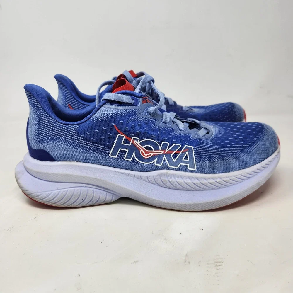 Hoka One One Mach 6 Womens Running Shoes Blue Red 1147810 MLL Size 8B